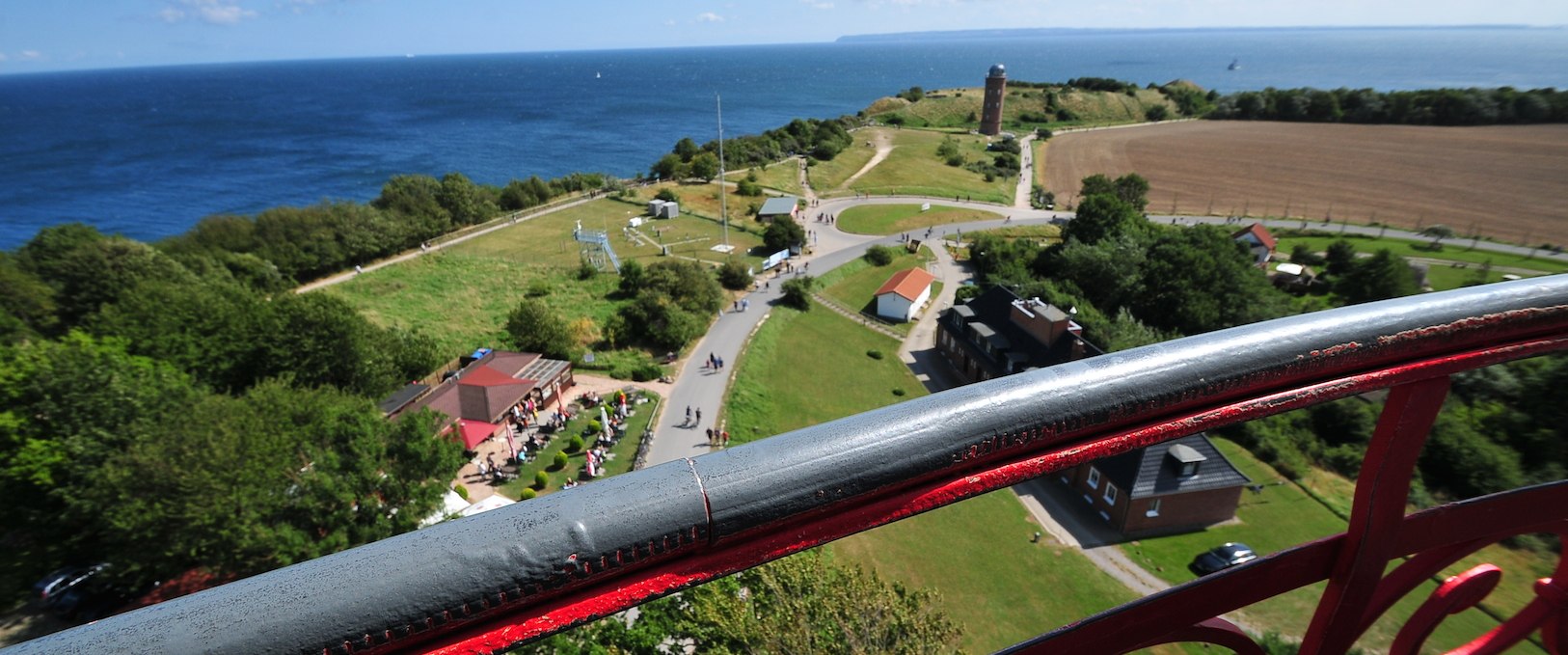 View from the lighthouse over the flake monument, © Tourismuszentrale Rügen