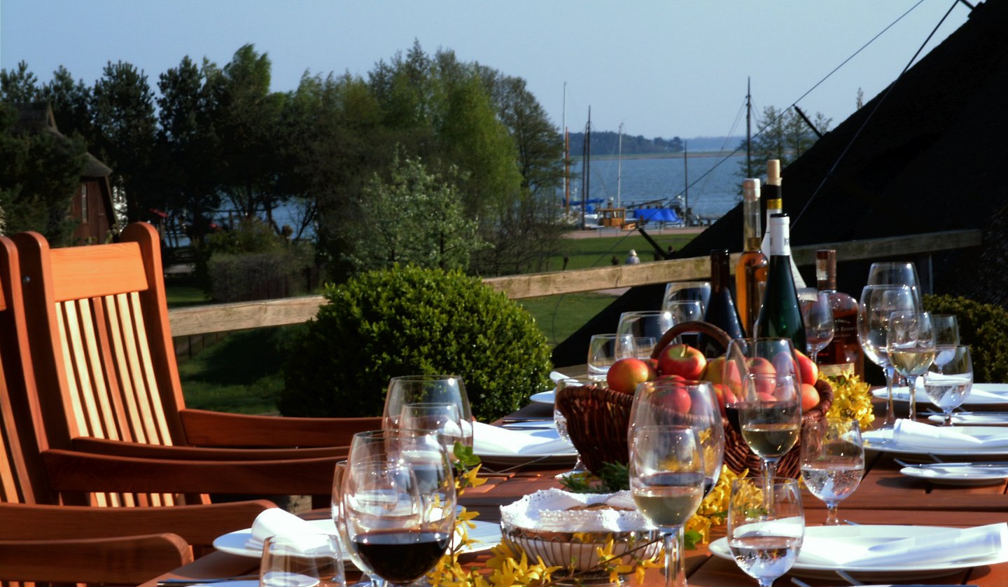 View from the restaurant terrace towards the harbor, © Martina Evers