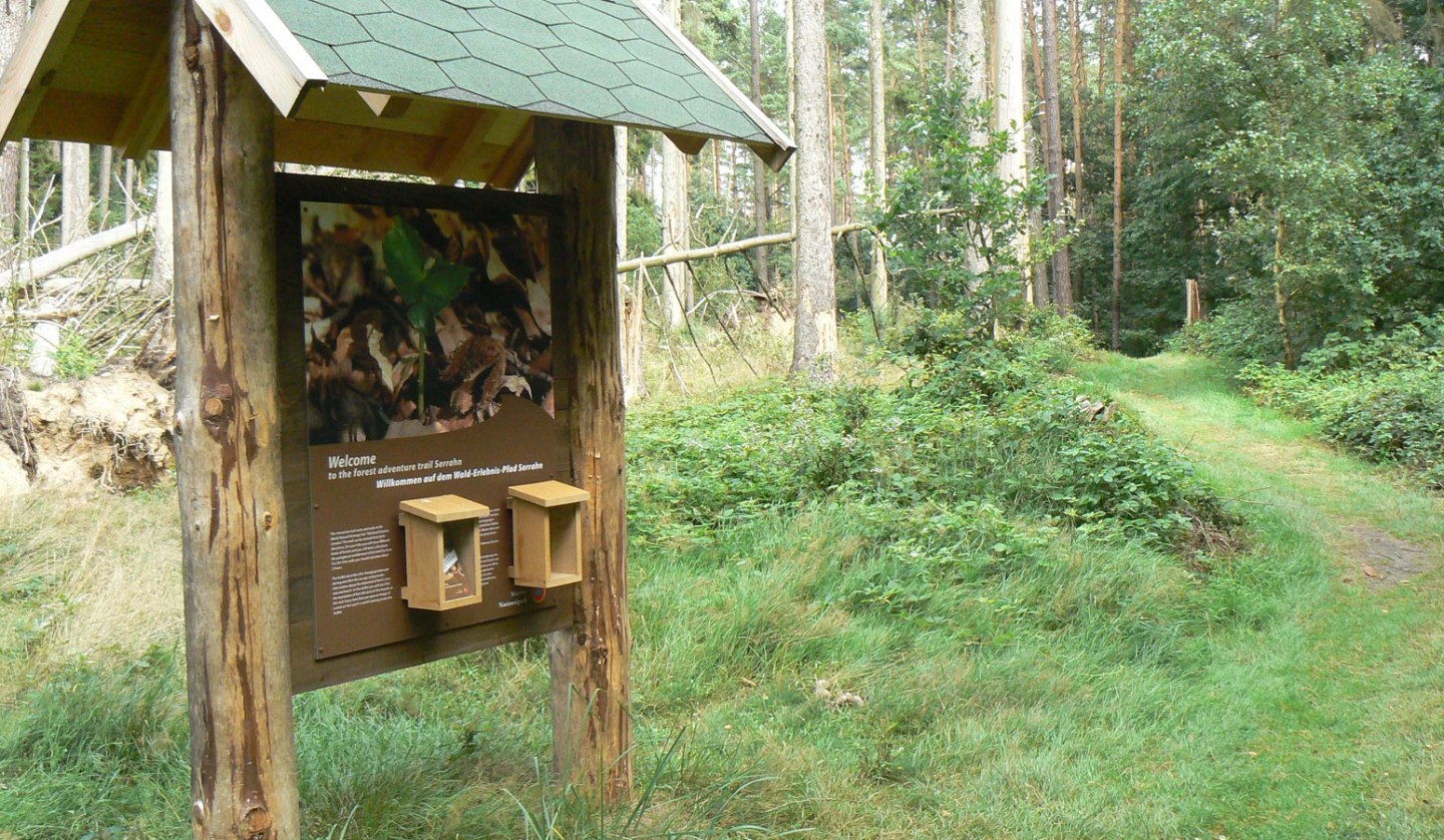 Information board of the forest adventure trail, © Nationalparkamt Müritz