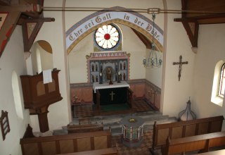 Interior of the church in Babke, © Mecklenburgische Kleinseenplatte Touristik GmbH