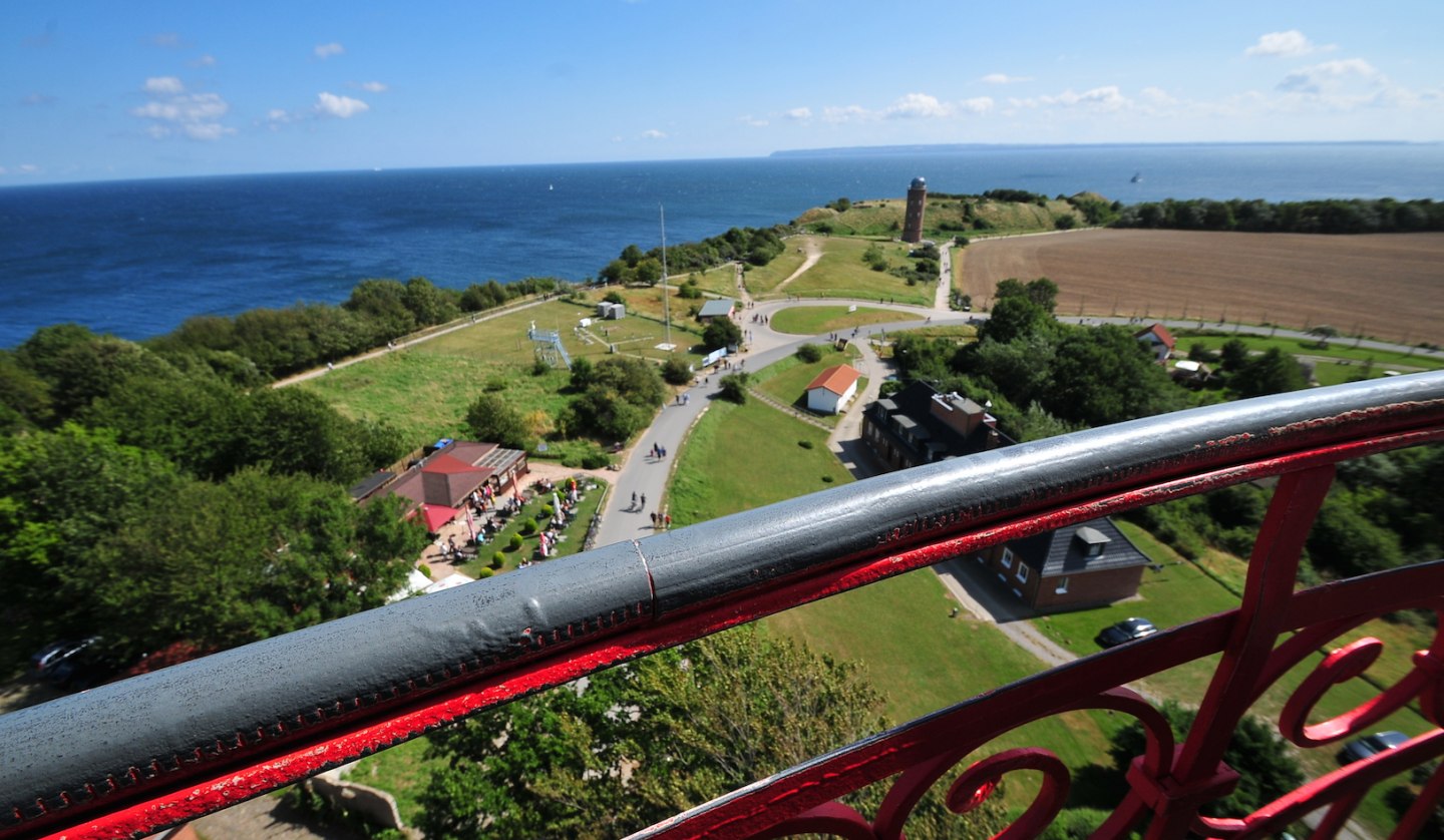 View from the lighthouse over the flake monument, © Tourismuszentrale Rügen