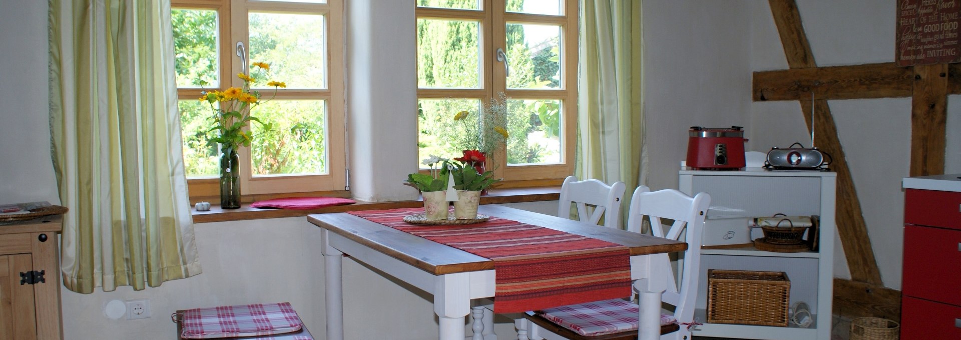 Kitchen of the vacation apartment half-timbered house basement, © Bernhard Pfitzner