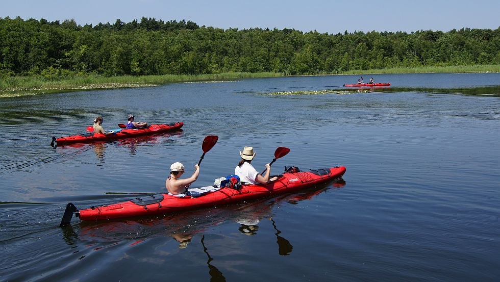 In 2 person hiking kayak near the water lily paradise, © Paddel-Paul/Tobias Schnuchel