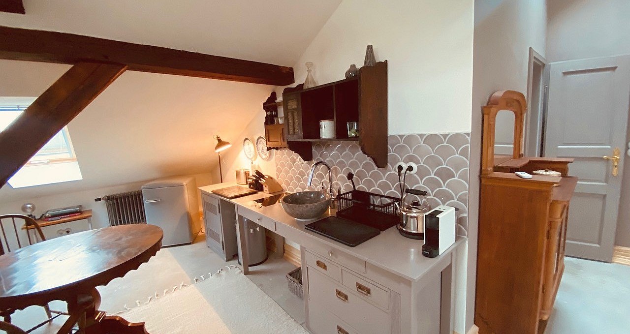 Small kitchen in the Delphi apartment, © Gutshaus Klein Kussewitz