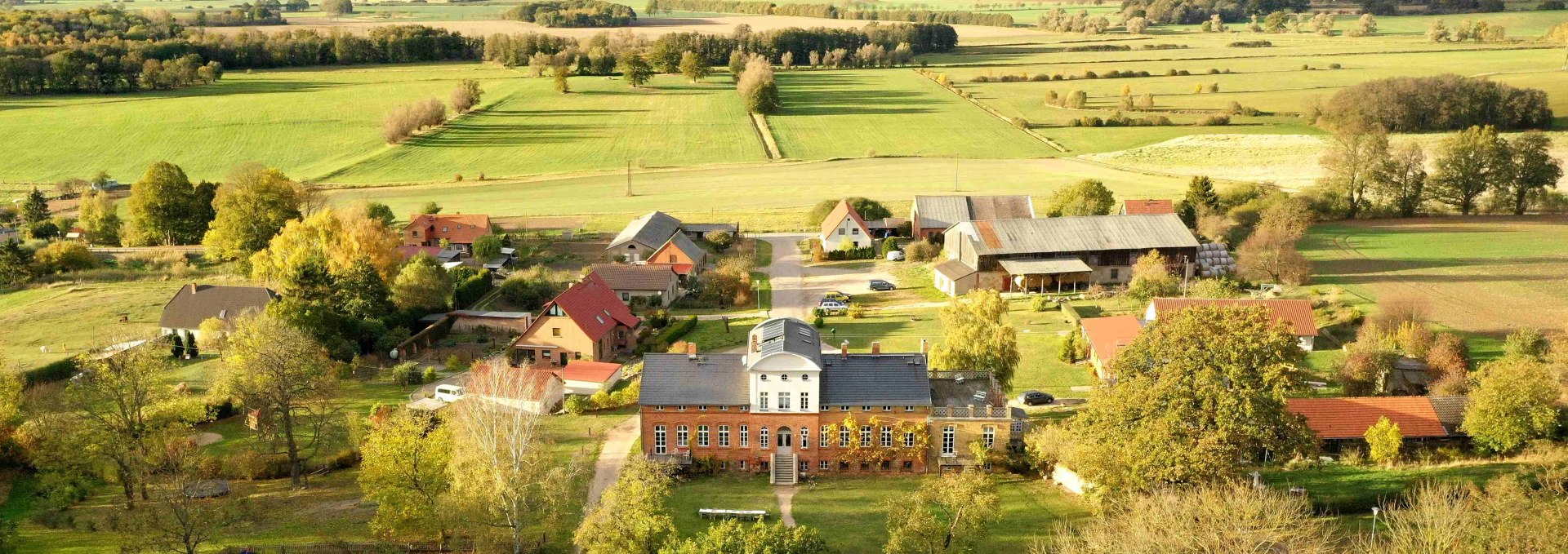 Bird's eye view of the manor village, © Gut Pohnstorf