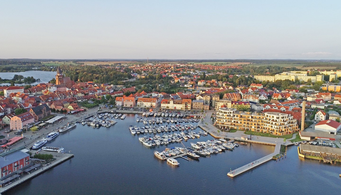 Aerial view of the port in Waren (Müritz), © TMV/Gohlke