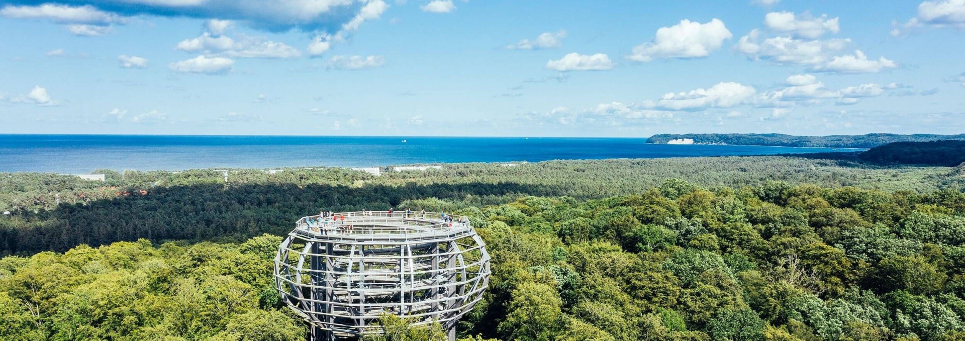 Treetop walk at the Rügen Natural Heritage Center from the air, © TMV/Gänsicke