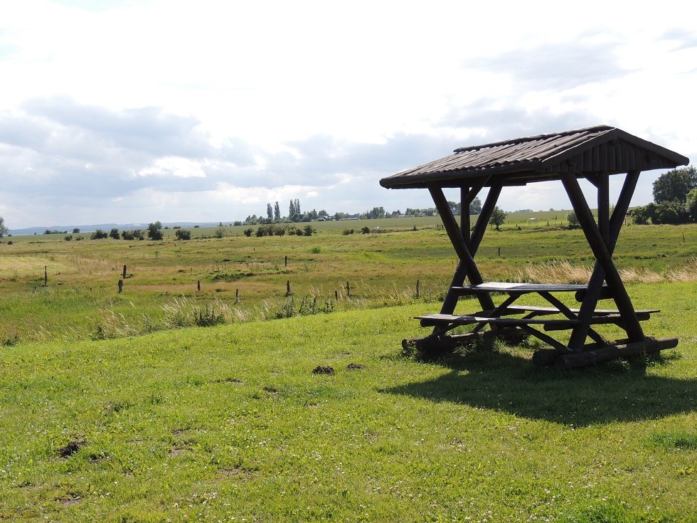 View resting place with salt marshes in background, © Kurverwaltung Insel Poel