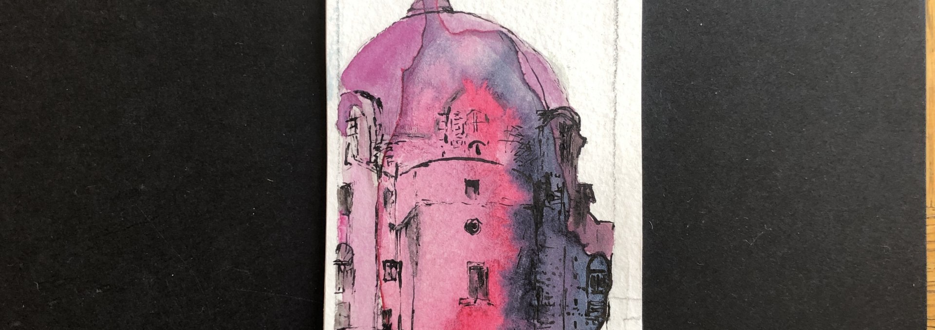 Castello Arafonese (pen, ink), © Sophia Maeno