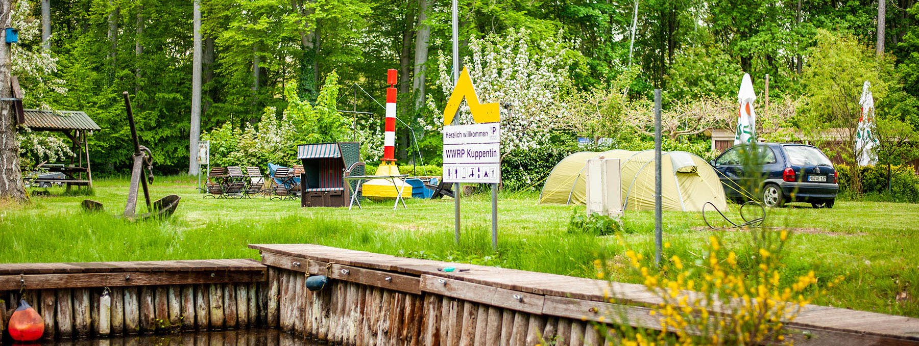 The Kuppentin waterway rest area on the Elde River, also known as the Bermuda Triangle, © Heike Eickholt