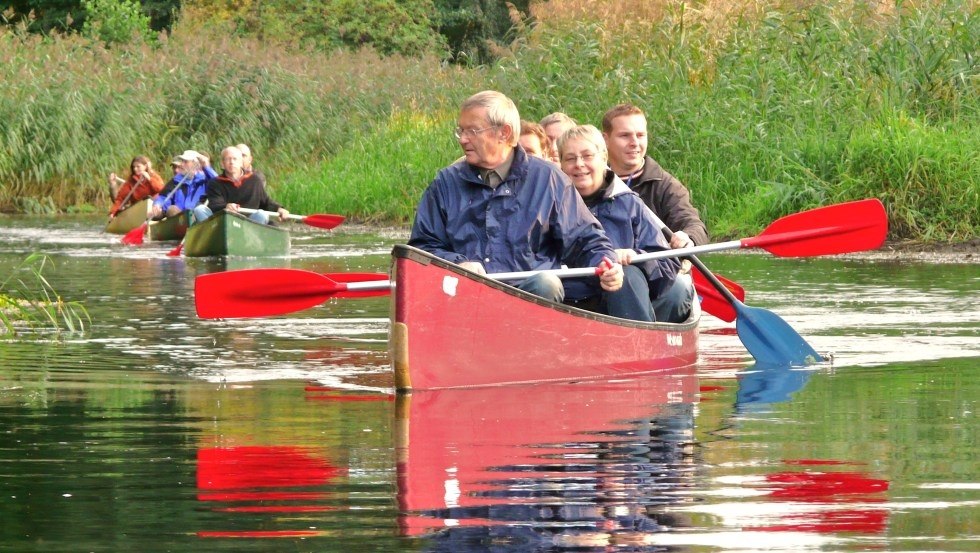 Canoe group on the Warnow, © Sven-Erik Muskulus