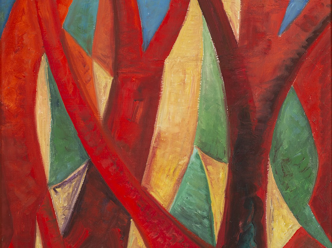 Peter Keler, Trees in the Darß, 1970, oil on canvas, 80.5 x 60.5 cm, © Ahrenshooper Kunstauktionen/ DAEKVM ART GmbH