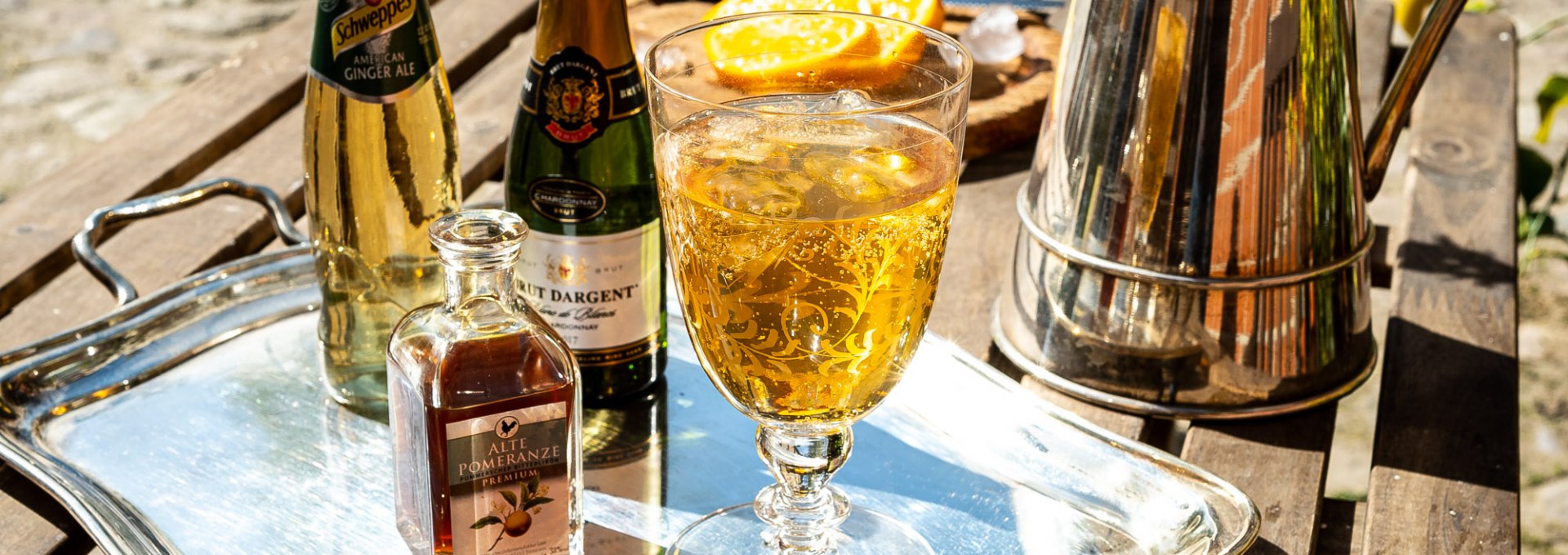 Old bitter orange liqueur as a long drink, © Domusimagess