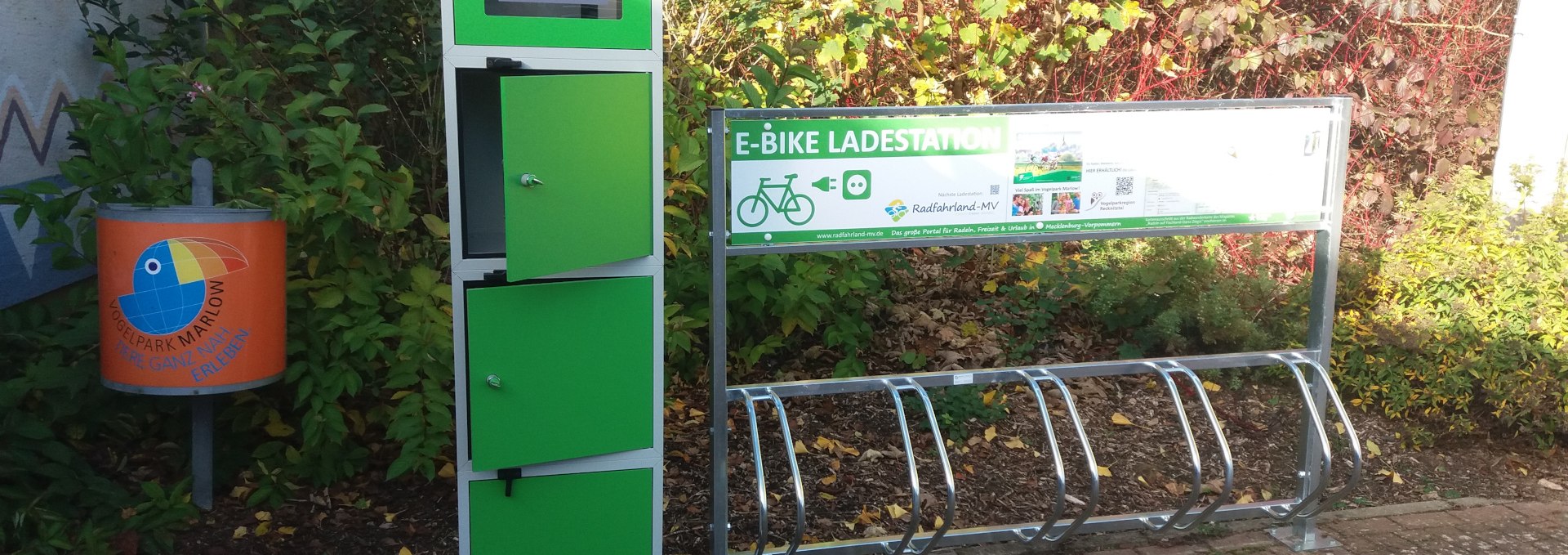 e-bike-charging-station-bird-park-marlow, © Tourismusverein Vogelparkregion Recknitztal e.V.