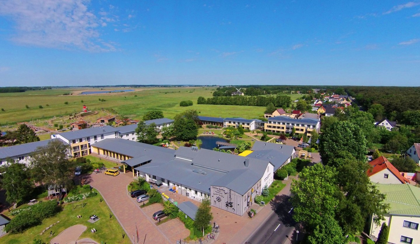 Aerial view of the hotel area, © Familien Wellness Hotel Seeklause