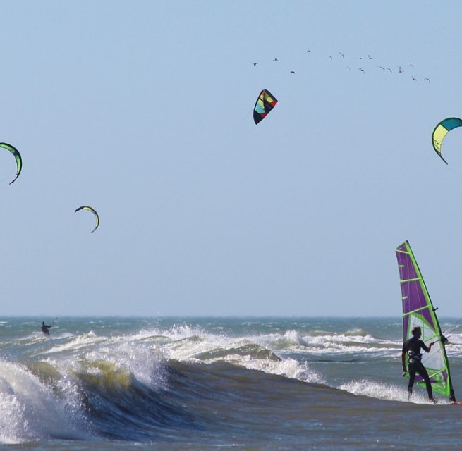 Kitesurfing and windsurfing, Baltic Sea, Usedom, © Schöne Freizeit