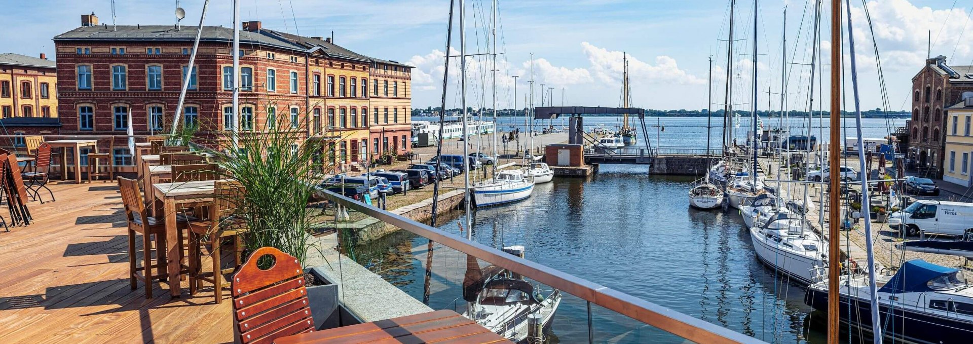 Harbor terrace in the Hanseatic City of Stralsund, © TMV/Tiemann