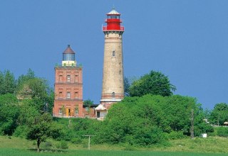 The lighthouses at Cape Arkona on the Island of Rügen in the sunshine, © TMV/Messerschmidt