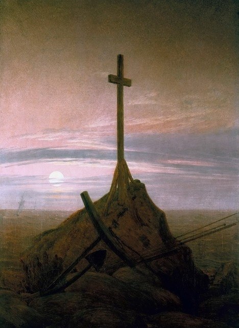 © Caspar David Friedrich, Kreuz an der Ostsee, um 1815 © Stiftung Preußische Schlösser und Gärten Berlin-Brandenburg