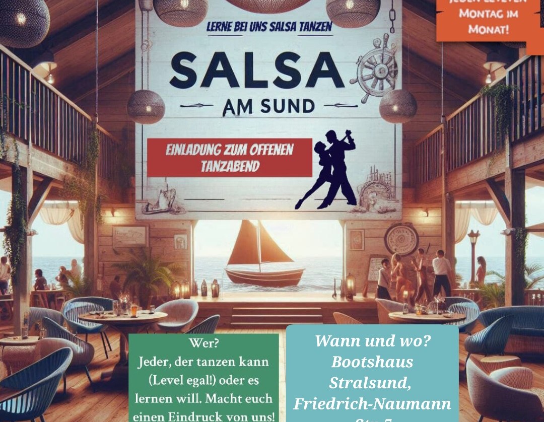 Open dance evening with "Salsa-am-Sund" in the Stralsund boathouse, © salsa-am-sund