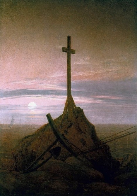 © Caspar David Friedrich, Kreuz an der Ostsee, um 1815 © Stiftung Preußische Schlösser und Gärten Berlin-Brandenburg