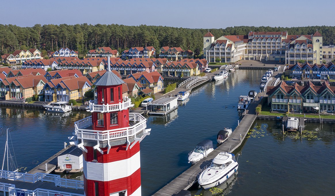 View from above on the Precise Resort Hafendorf Rheinsberg, © Precise Resort Hafendorf Rheinsberg