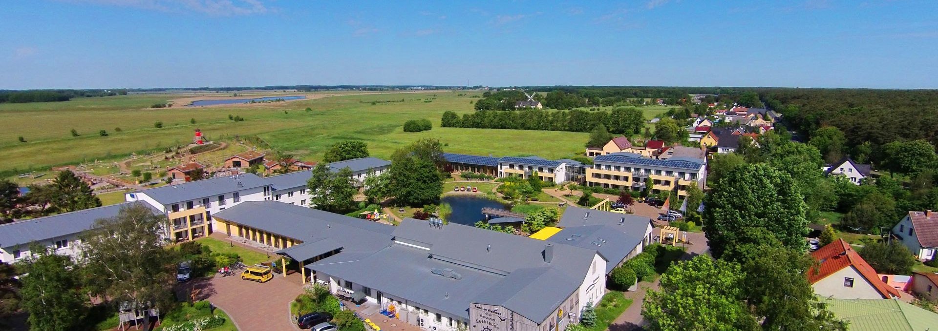 Aerial view of the hotel area, © Familien Wellness Hotel Seeklause