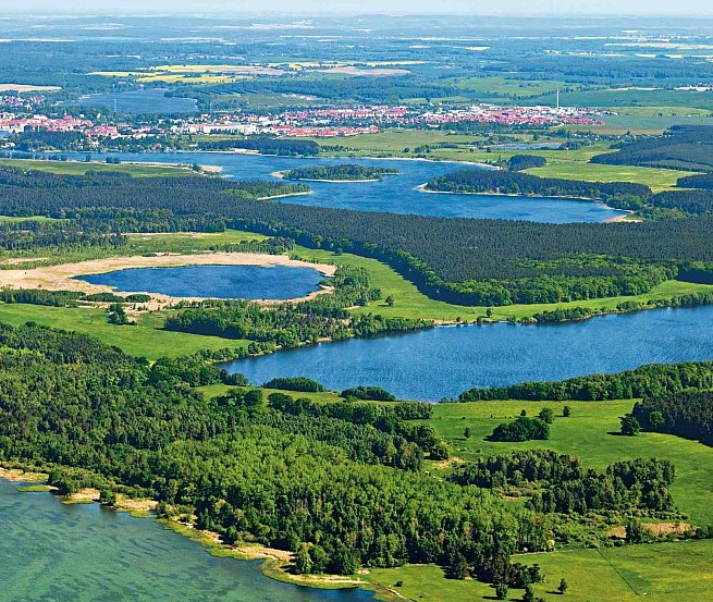 So much blue and green – an aerial photo of Lake Müritz National Park, © TMV/Steindorf-Sabath