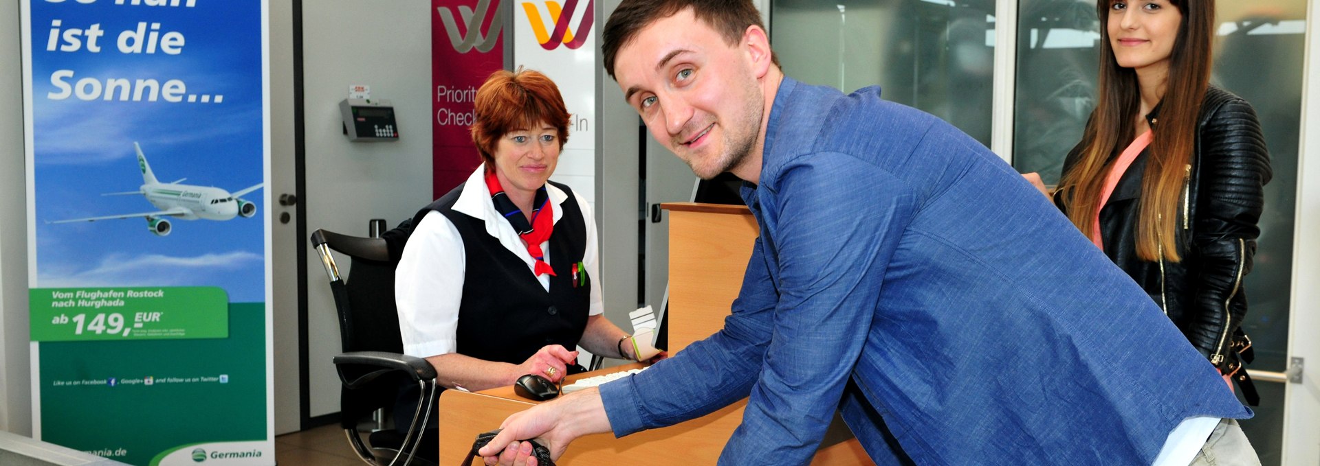 Check-in at Rostock-Laage Airport, © Flughafen Rostock-Laage / angelikaheim