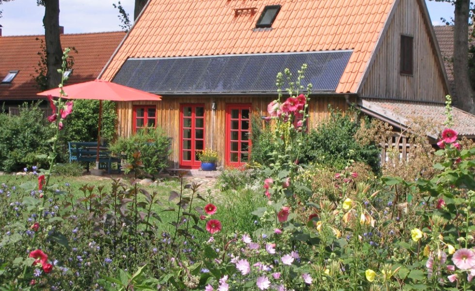 View of our vacation home Rohrdommel from the south (garden side), © Gerhild Meßner