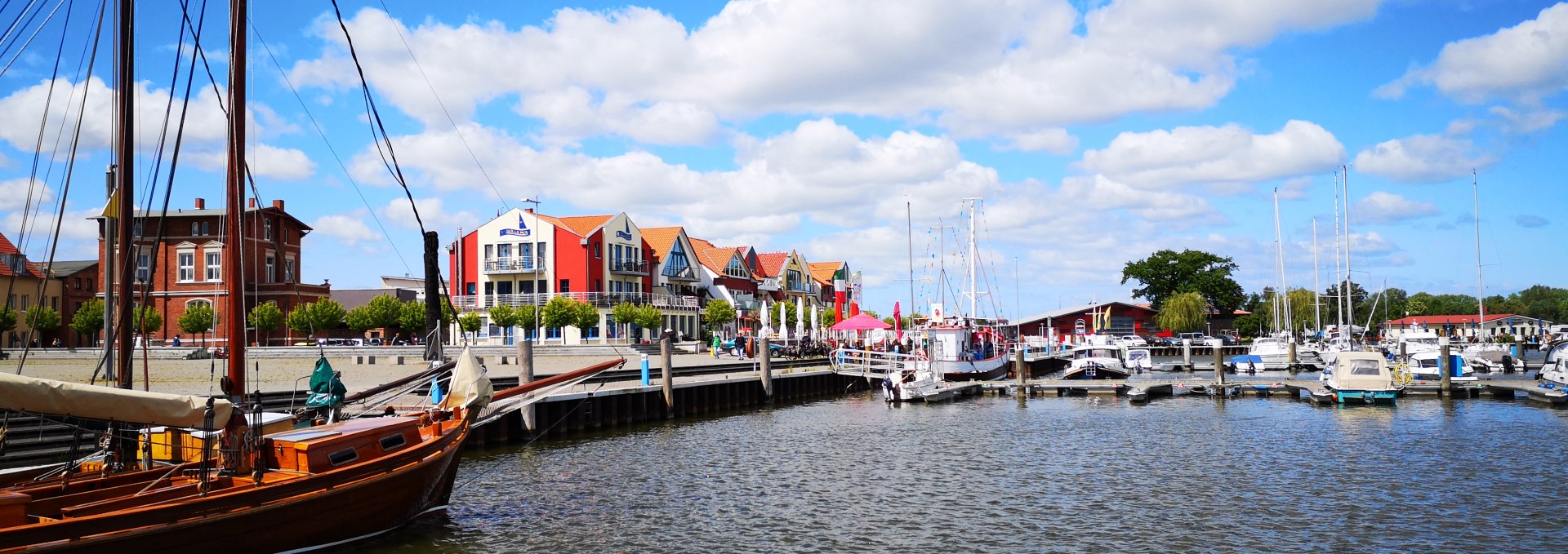 View from the water side to the city harbor Barth, © Stadt Barth, Paszehr