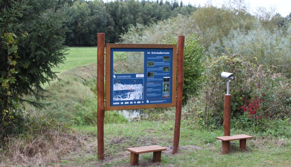 Information board at the Barthe - In the Lesser Spotted Eagle Territory, © Christian Griebel