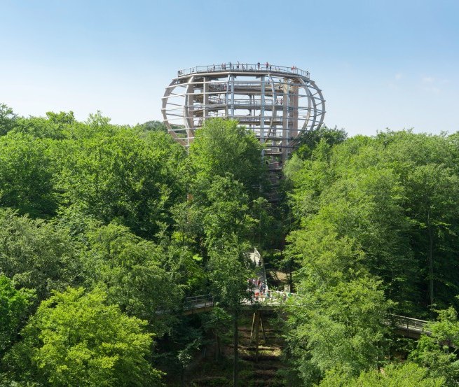 Enjoy the panoramic view at a height of 40 meters from the "Adlerhorst" observation tower, © Erlebnis Akademie AG / Naturerbe Zentrum Rügen