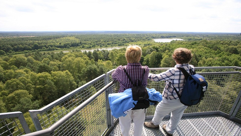 A fantastic view of the Käflingsberg tower in Lake Müritz National Park, © Tourismusverband Mecklenburgische Seenplatte e.V./Frischmut