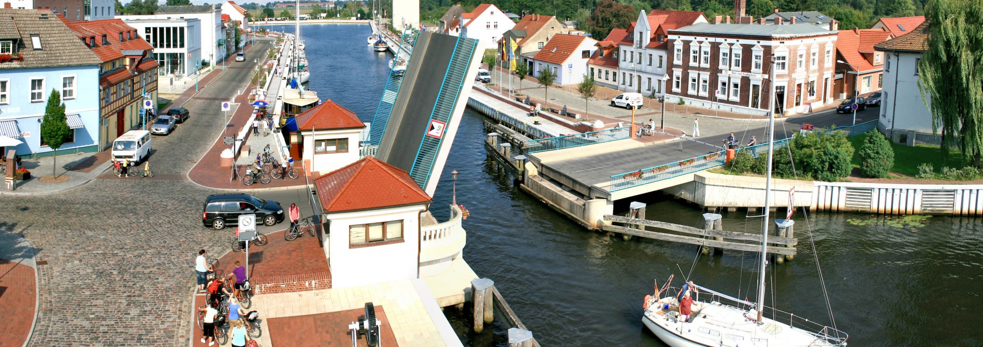 Aerial view of the centre of the seaside resort of Ueckermünde with castle of the dukes of Pomerania, © Stadt Ueckermünde