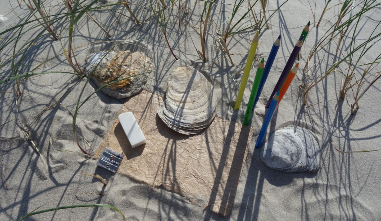 Writing workshop: Colored pencils on the beach, © Kristine von Soden